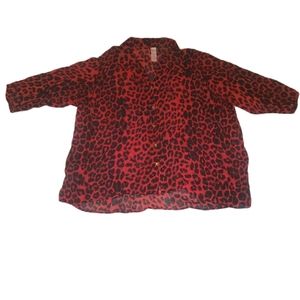 Red and black sheer leopard shirt